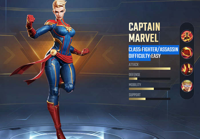 Captain Marvel Skills