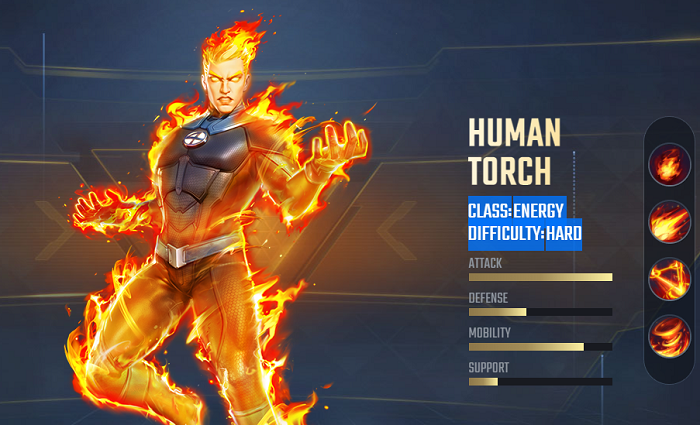 Human Torch Skills
